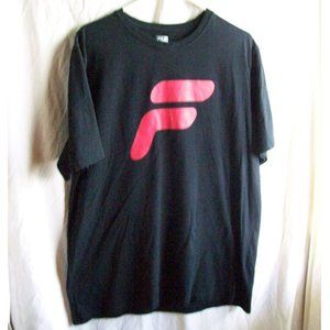 Fila Men's Black/Red Graphic T-Shirt - Size XL